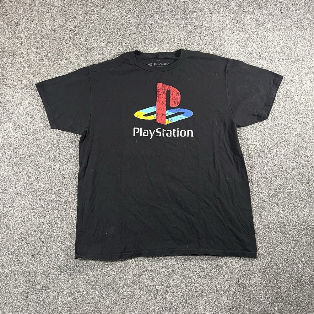 PlayStation Logo Graphic T-Shirt Black Sony Gaming Men's XL 2021